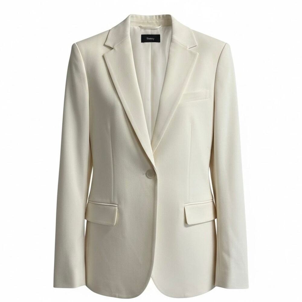 Theory Staple Blazer Admiral Crepe Rice Ivory Women’s Size 00 New with tags